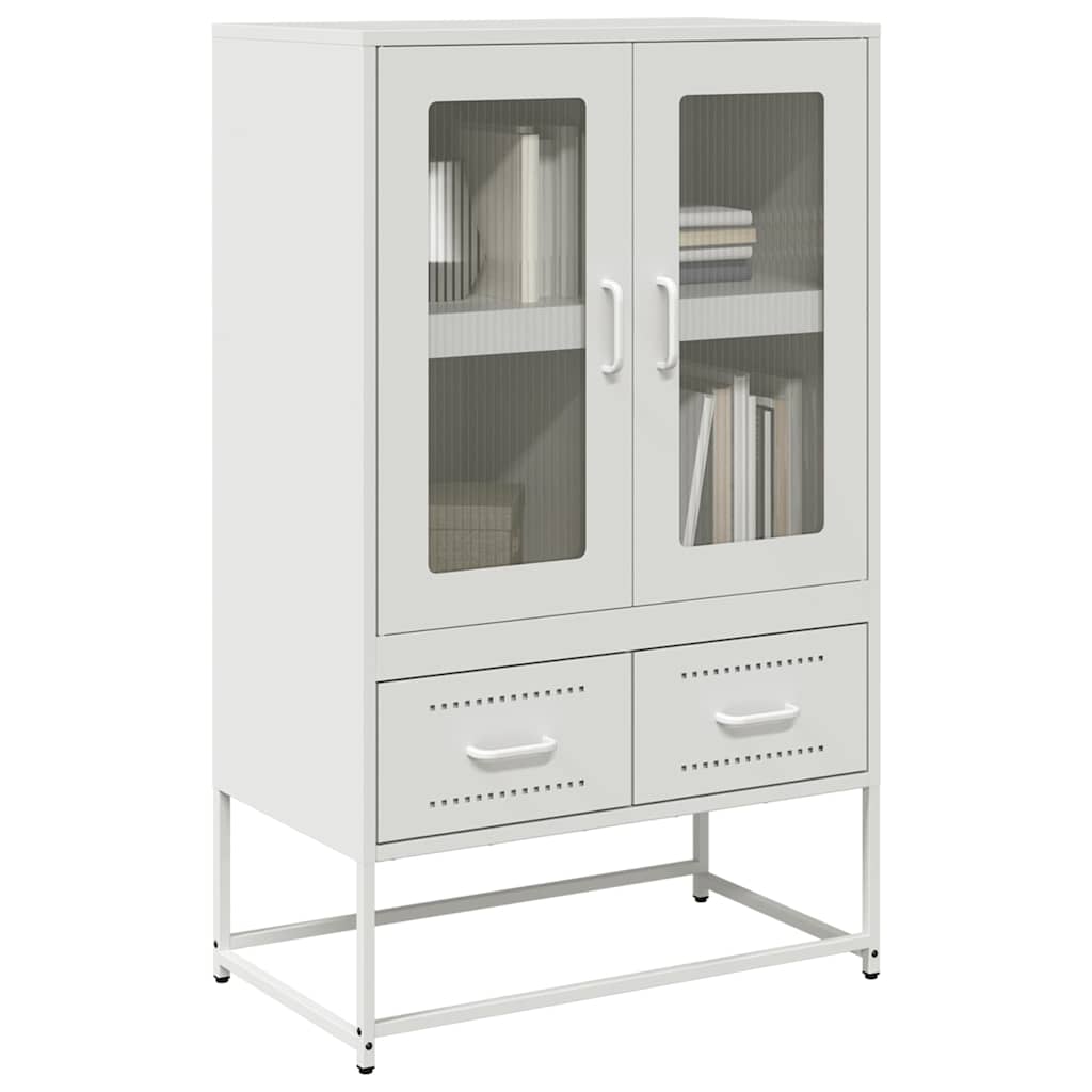 vidaXL Hoge kast 68x39x111,5 cm staal roze - Aashly