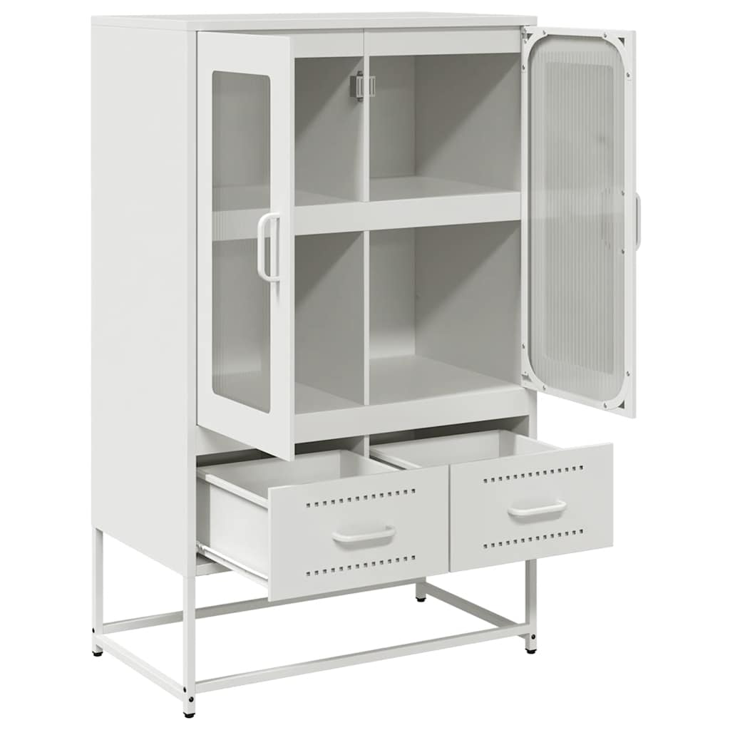 vidaXL Hoge kast 68x39x111,5 cm staal roze - Aashly