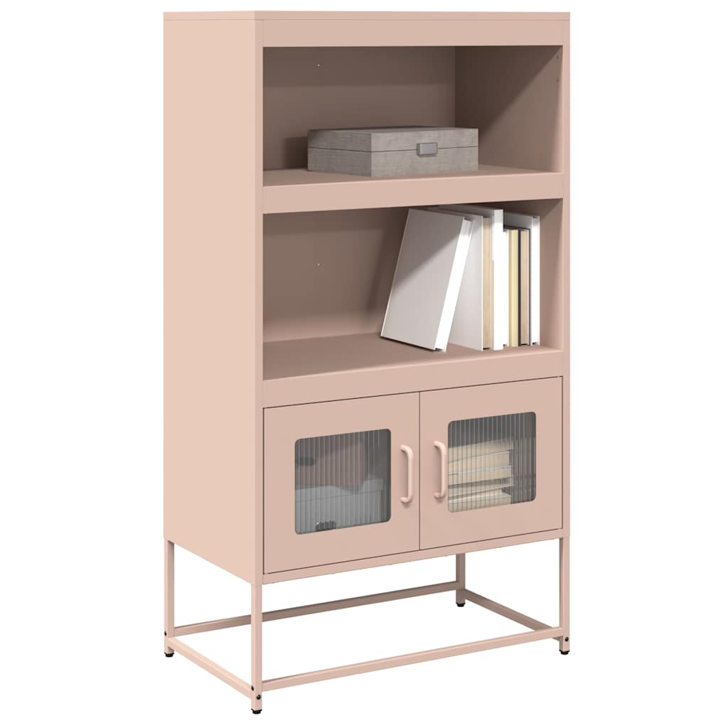 vidaXL Hoge kast 68x39x123 cm staal zwart - Aashly