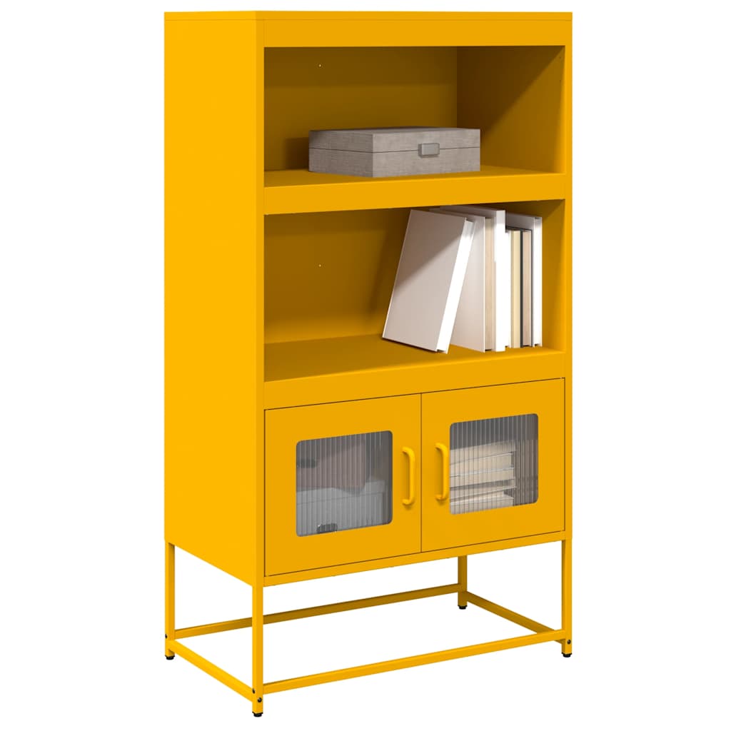 vidaXL Hoge kast 68x39x123 cm staal zwart - Aashly