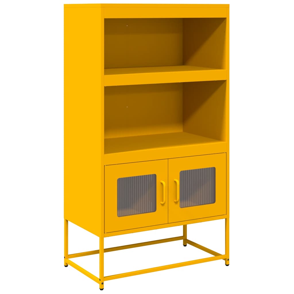 vidaXL Hoge kast 68x39x123 cm staal zwart - Aashly