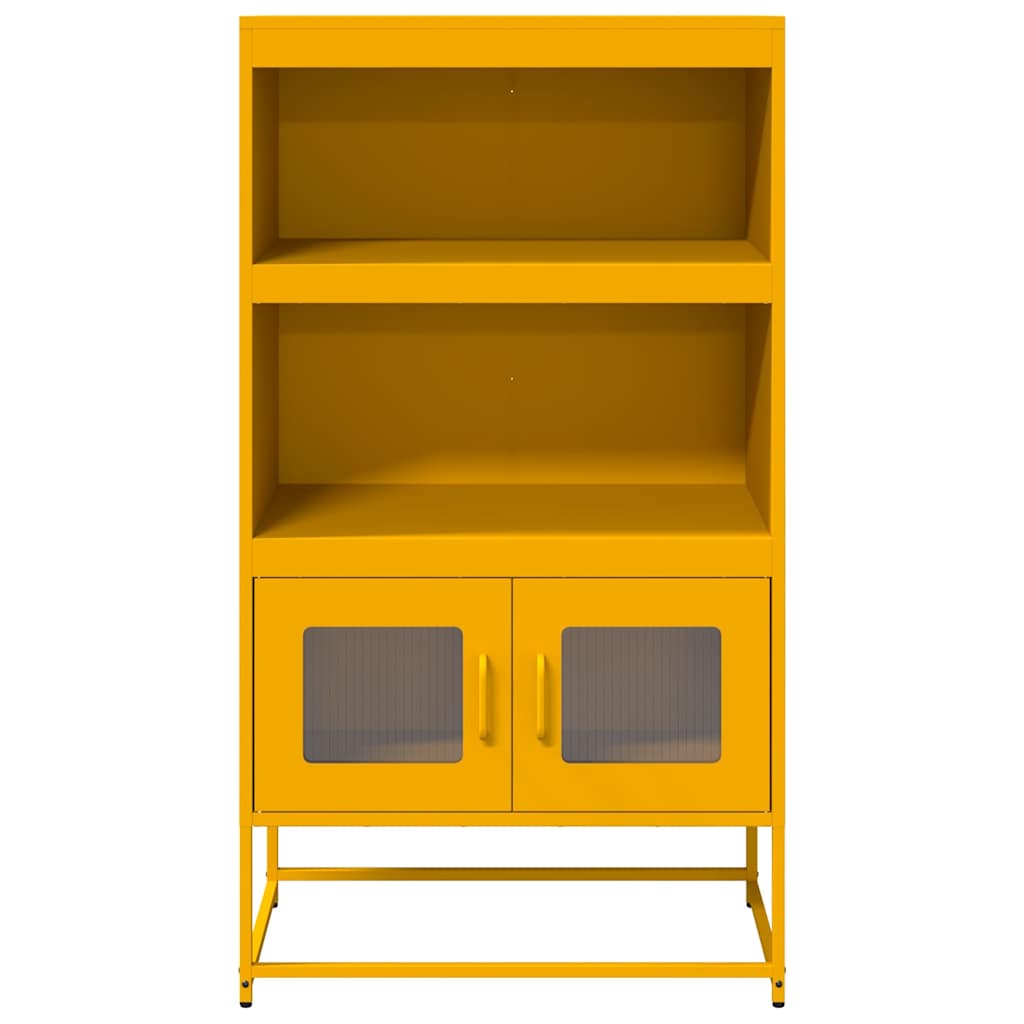 vidaXL Hoge kast 68x39x123 cm staal zwart - Aashly