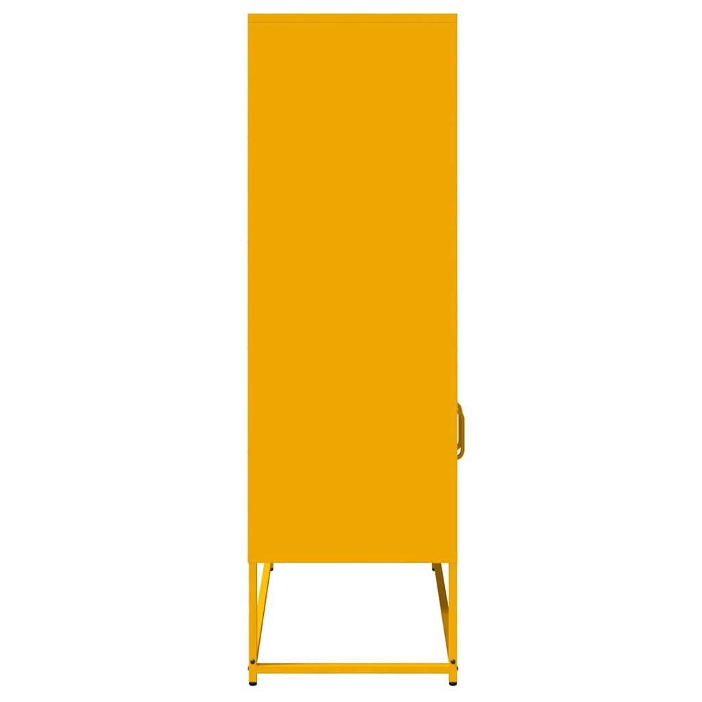 vidaXL Hoge kast 68x39x123 cm staal zwart - Aashly