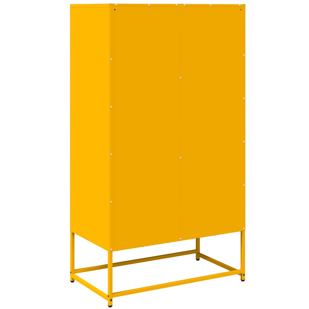vidaXL Hoge kast 68x39x123 cm staal zwart - Aashly