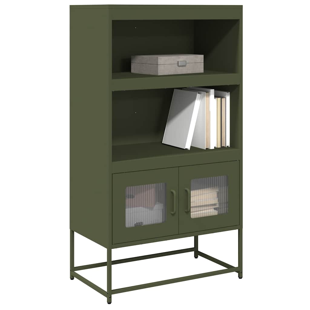 vidaXL Hoge kast 68x39x123 cm staal zwart - Aashly