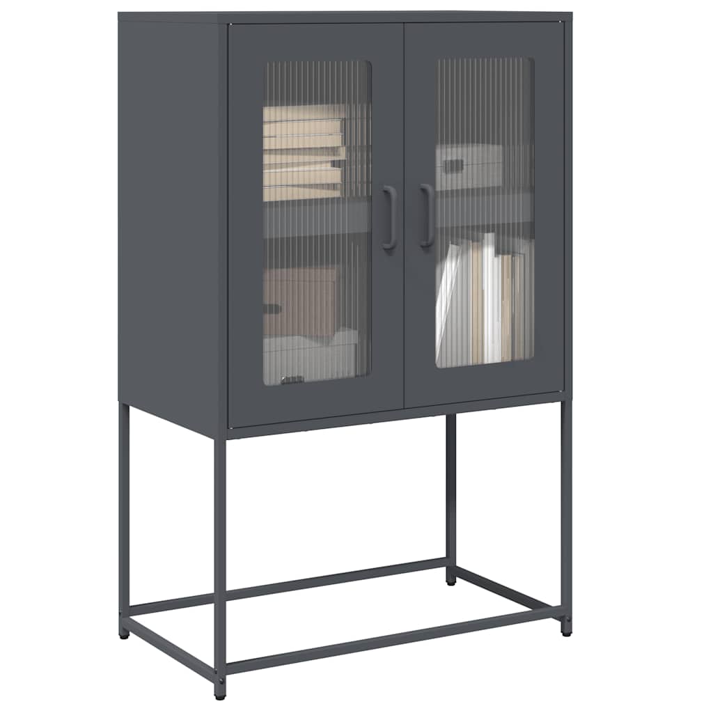 vidaXL Hoge kast 68x39x107 cm staal mosterdgeel - Aashly