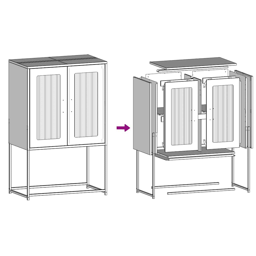 vidaXL Hoge kast 68x39x107 cm staal mosterdgeel - Aashly