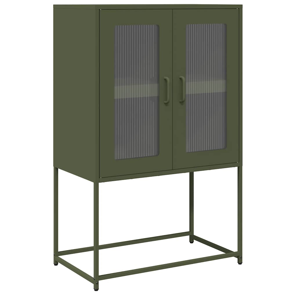 vidaXL Hoge kast 68x39x107 cm staal mosterdgeel - Aashly