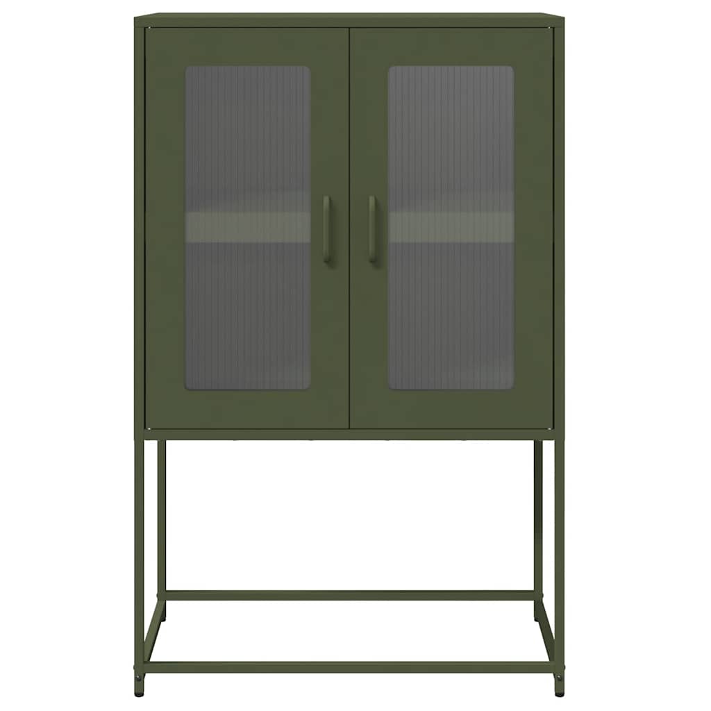 vidaXL Hoge kast 68x39x107 cm staal mosterdgeel - Aashly