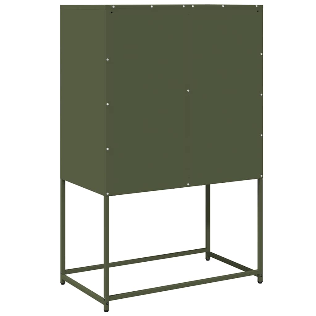 vidaXL Hoge kast 68x39x107 cm staal mosterdgeel - Aashly