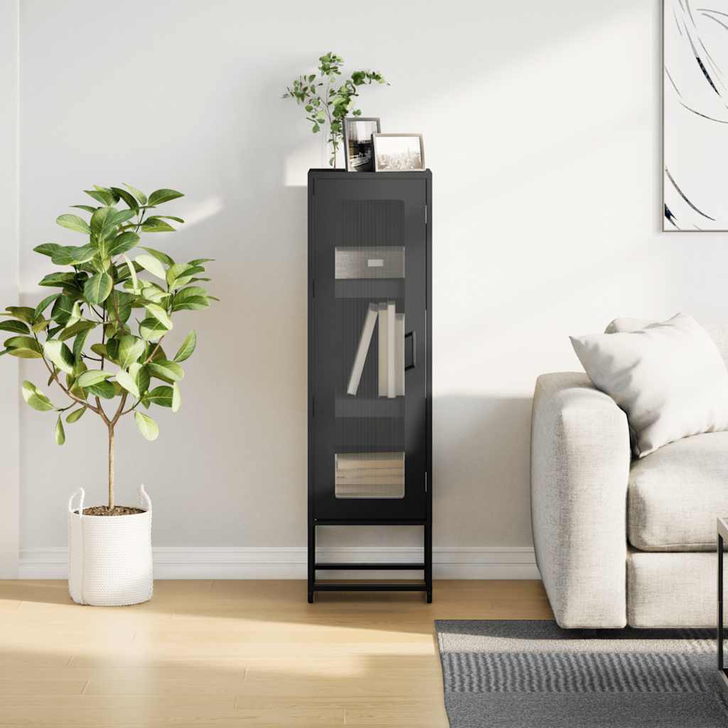 vidaXL Hoge kast 36x39x123 cm koudgewalst staal antracietkleurig - Aashly