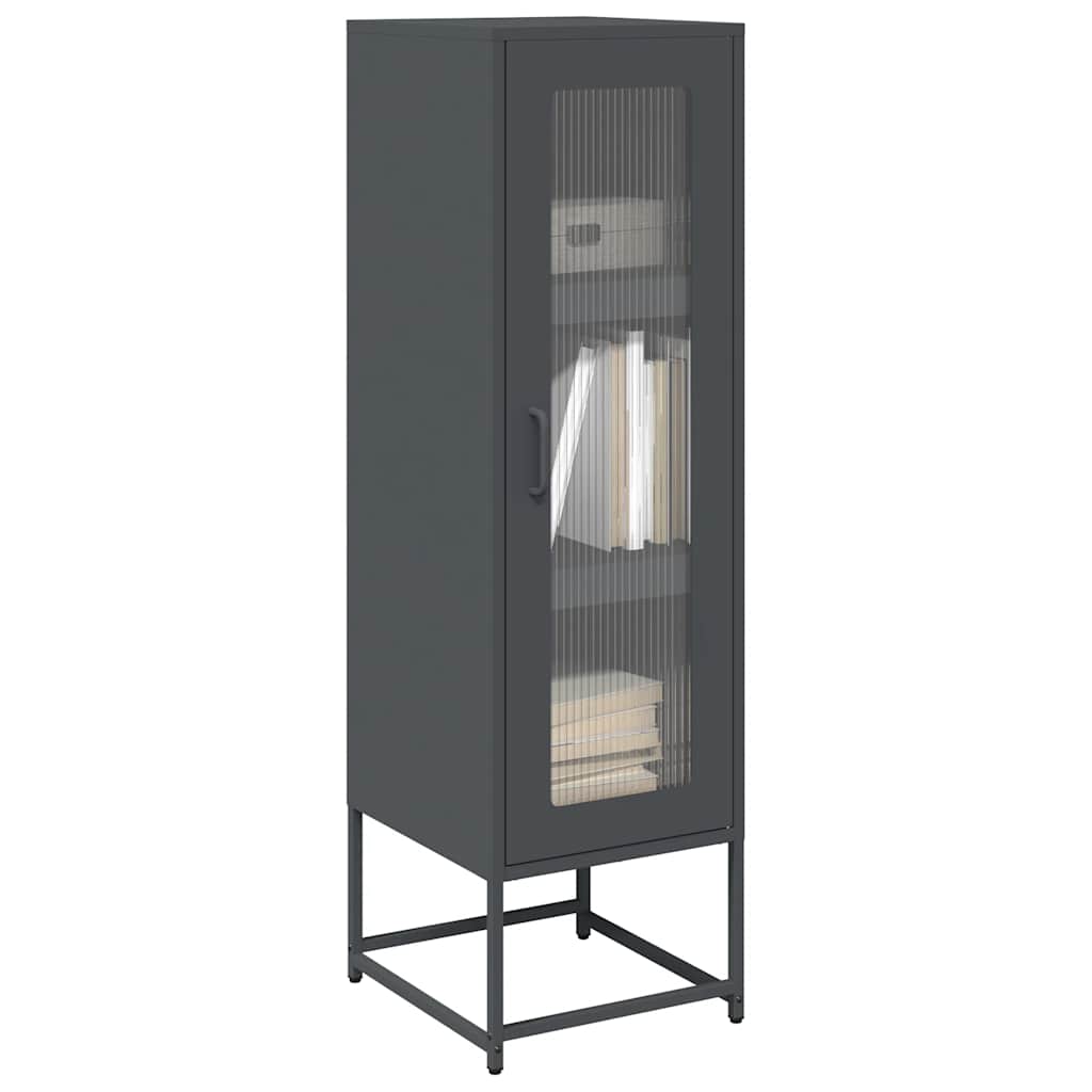 vidaXL Hoge kast 36x39x123 cm koudgewalst staal antracietkleurig - Aashly