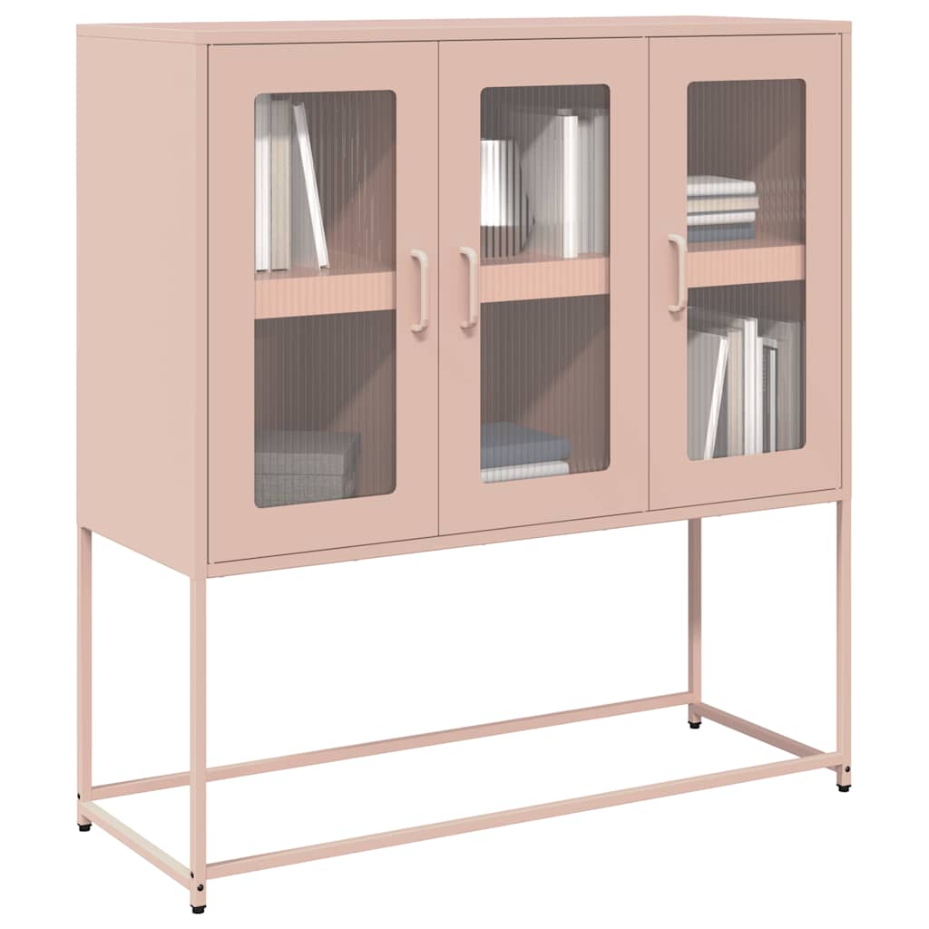 vidaXL Dressoir 100,5x39x107 cm koudgewalst staal zwart - Aashly
