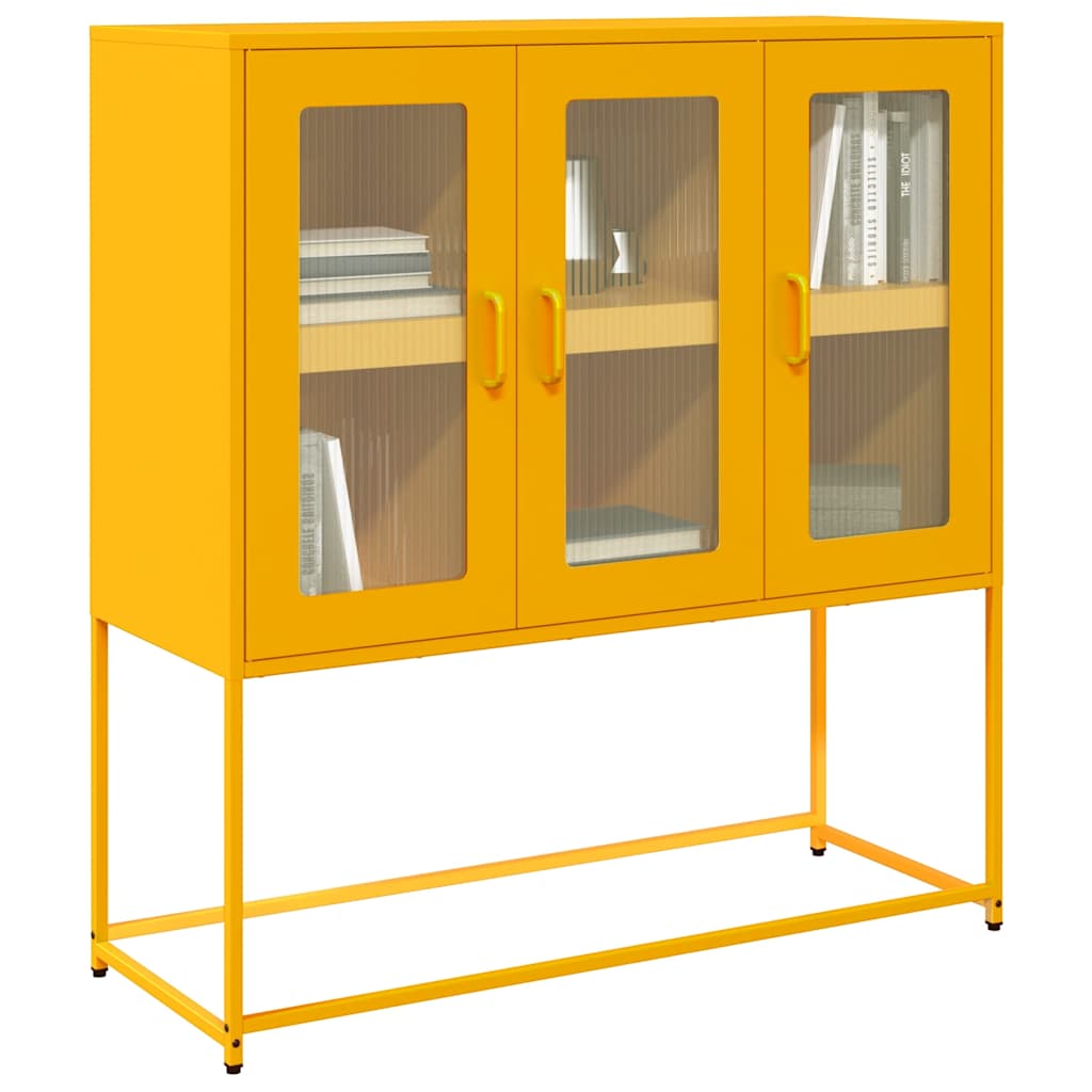 vidaXL Dressoir 100,5x39x107 cm koudgewalst staal zwart - Aashly