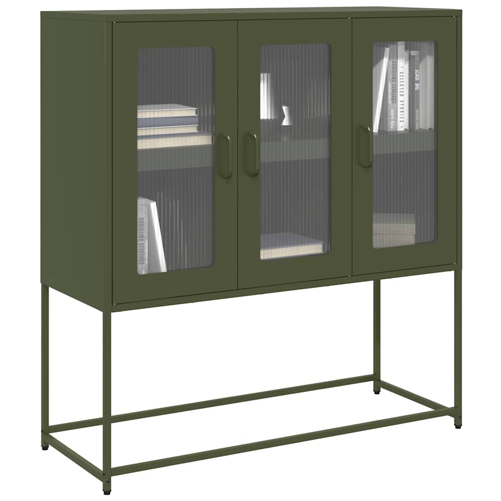 vidaXL Dressoir 100,5x39x107 cm koudgewalst staal zwart - Aashly