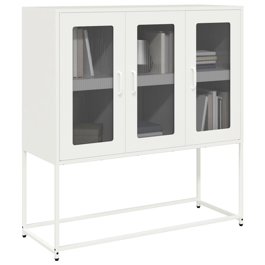 vidaXL Dressoir 100,5x39x107 cm koudgewalst staal zwart - Aashly