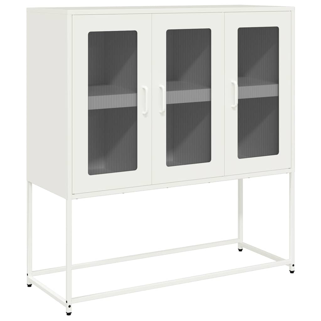 vidaXL Dressoir 100,5x39x107 cm koudgewalst staal zwart - Aashly