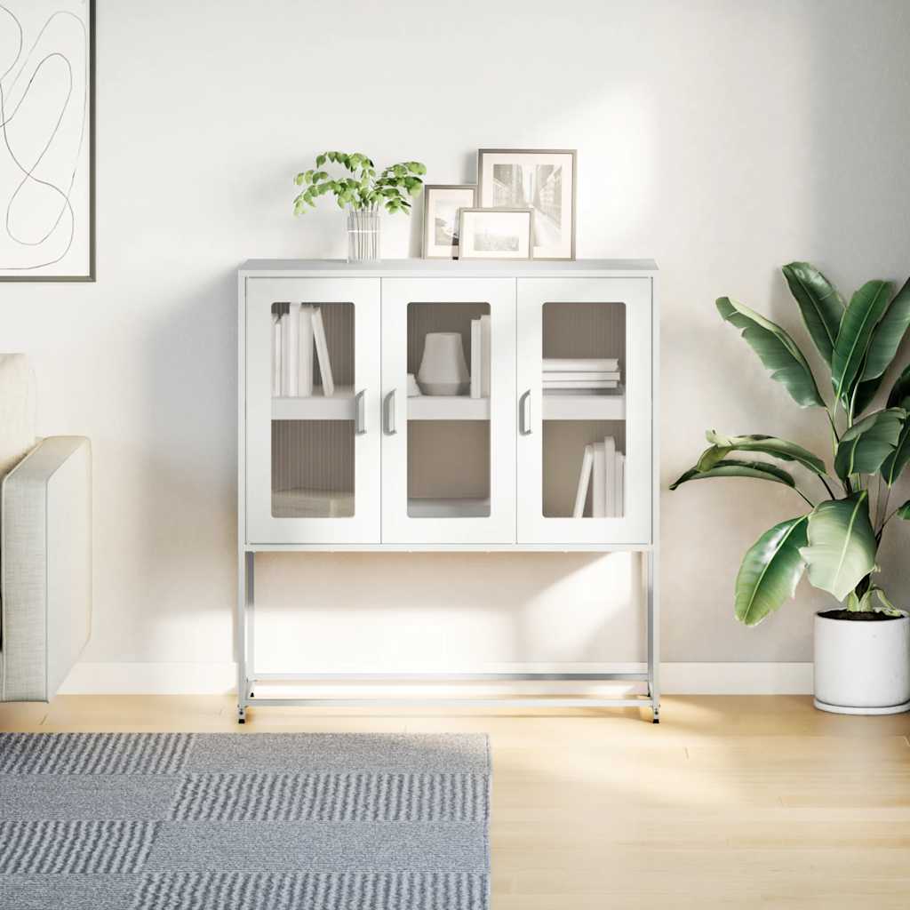 vidaXL Dressoir 100,5x39x107 cm koudgewalst staal zwart - Aashly