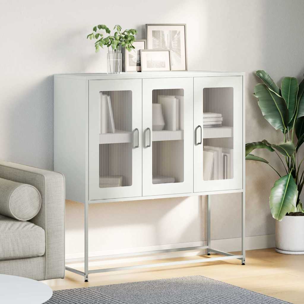 vidaXL Dressoir 100,5x39x107 cm koudgewalst staal zwart - Aashly