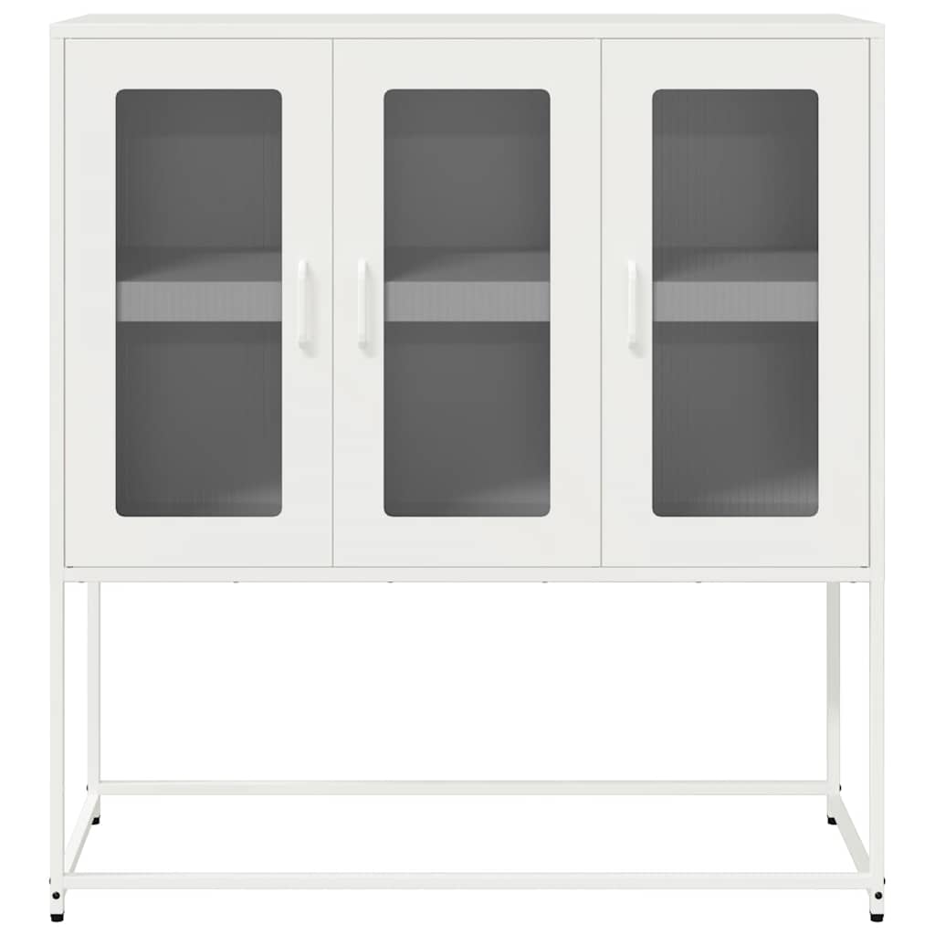 vidaXL Dressoir 100,5x39x107 cm koudgewalst staal zwart - Aashly