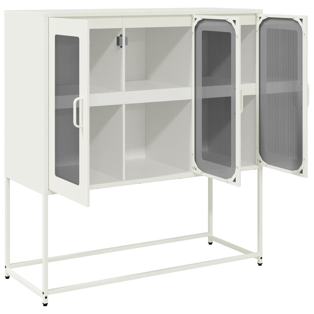 vidaXL Dressoir 100,5x39x107 cm koudgewalst staal zwart - Aashly