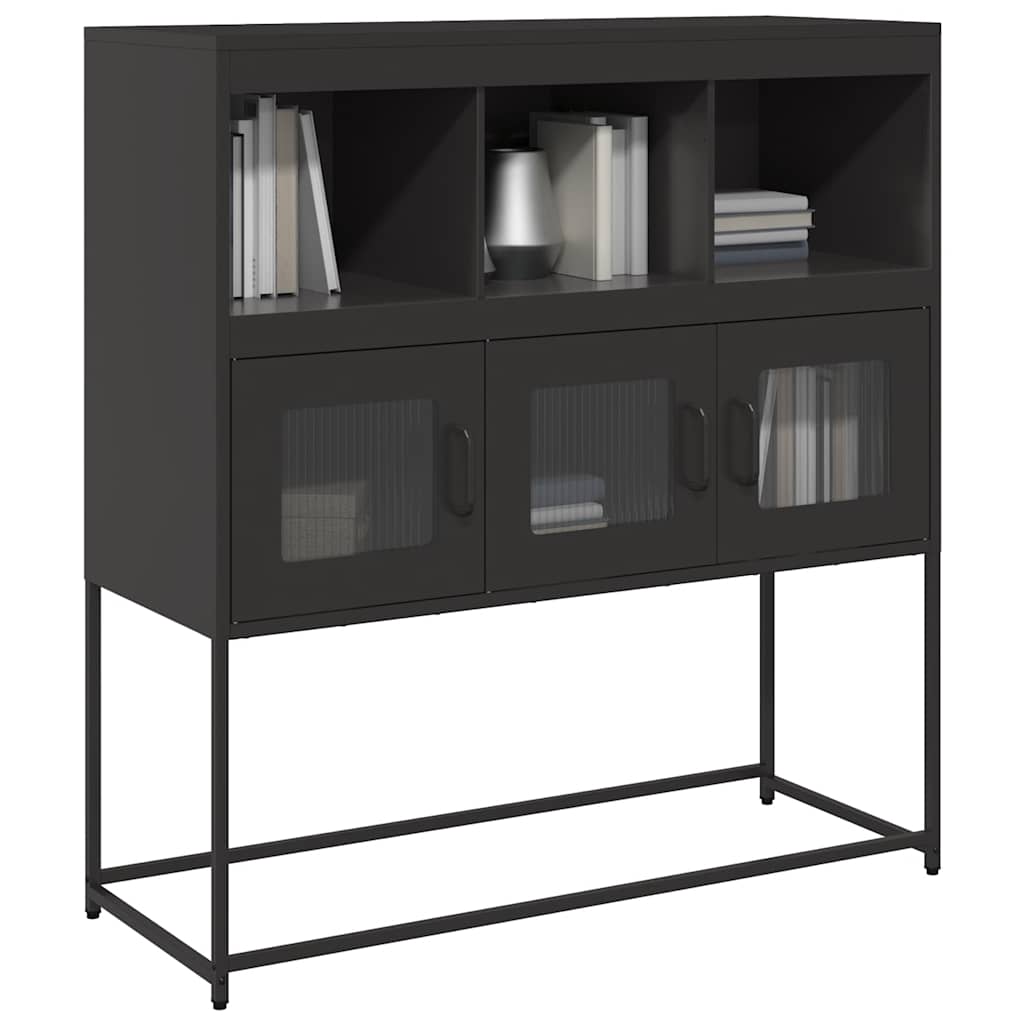 vidaXL Dressoir 100,5x39x107 cm koudgewalst staal mosterdgeel - Aashly
