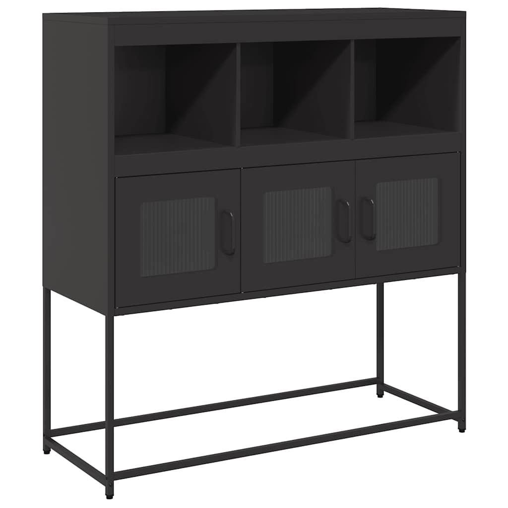 vidaXL Dressoir 100,5x39x107 cm koudgewalst staal mosterdgeel - Aashly