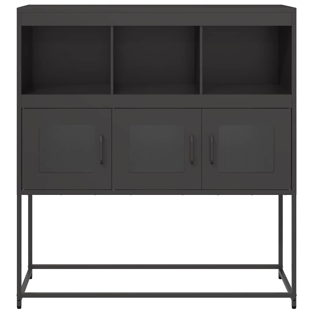vidaXL Dressoir 100,5x39x107 cm koudgewalst staal mosterdgeel - Aashly
