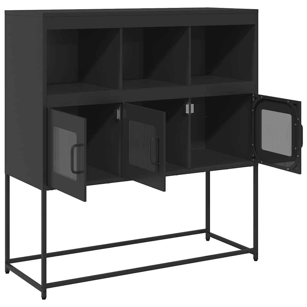 vidaXL Dressoir 100,5x39x107 cm koudgewalst staal mosterdgeel - Aashly