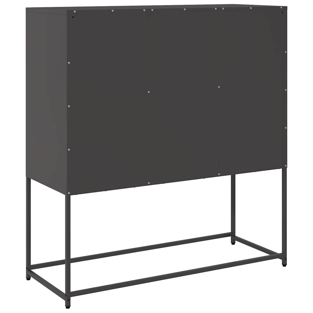 vidaXL Dressoir 100,5x39x107 cm koudgewalst staal mosterdgeel - Aashly