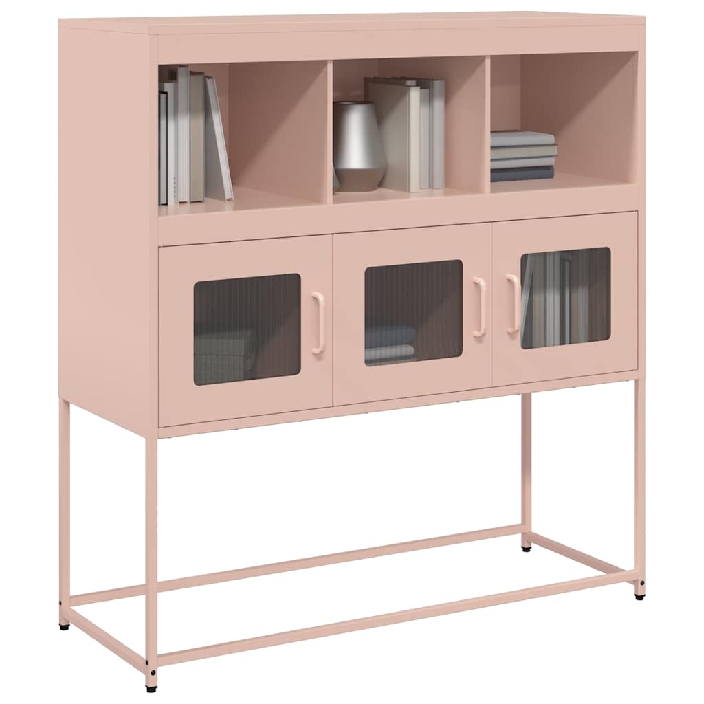 vidaXL Dressoir 100,5x39x107 cm koudgewalst staal mosterdgeel - Aashly