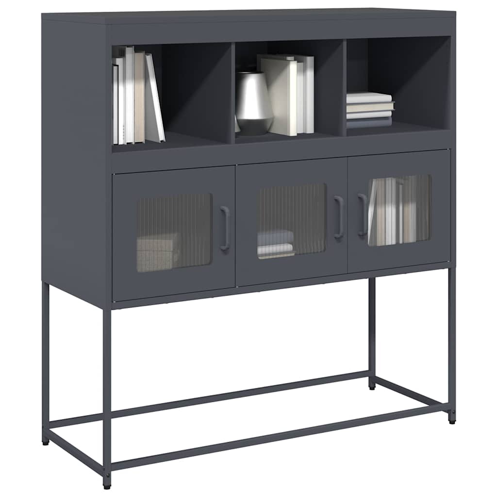 vidaXL Dressoir 100,5x39x107 cm koudgewalst staal mosterdgeel - Aashly