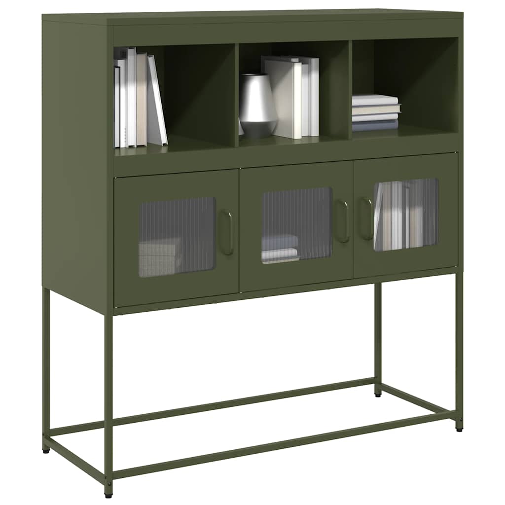 vidaXL Dressoir 100,5x39x107 cm koudgewalst staal mosterdgeel - Aashly