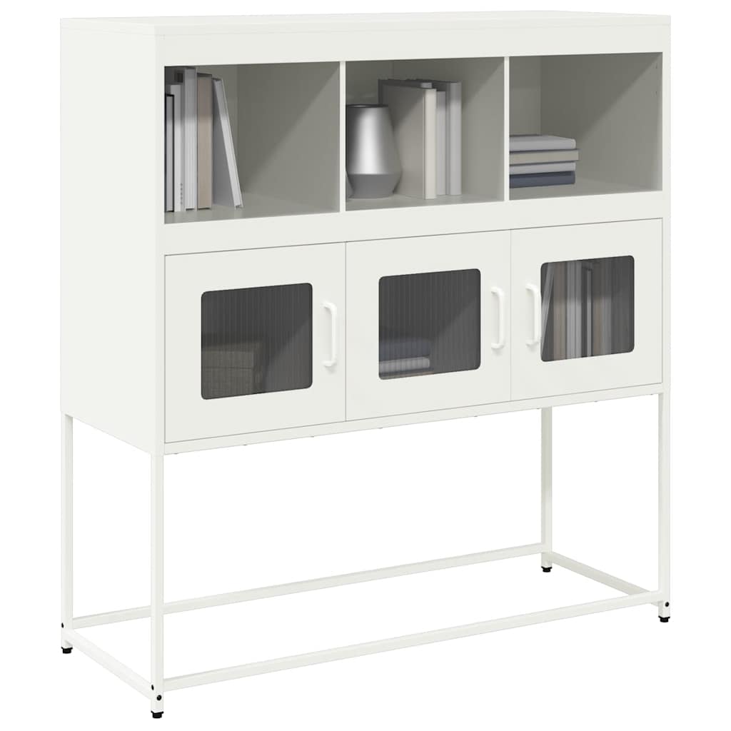 vidaXL Dressoir 100,5x39x107 cm koudgewalst staal mosterdgeel - Aashly