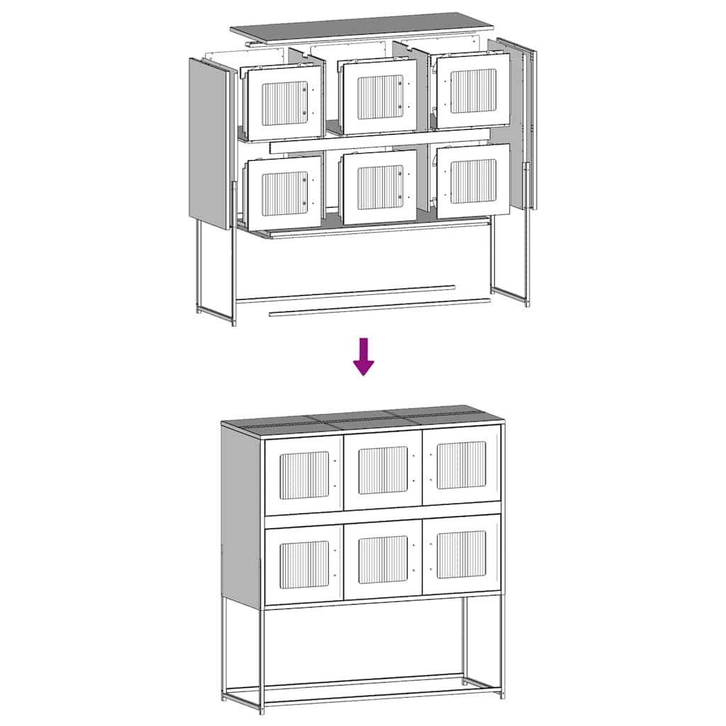 vidaXL Dressoir 100,5x39x107 cm koudgewalst staal wit - Aashly