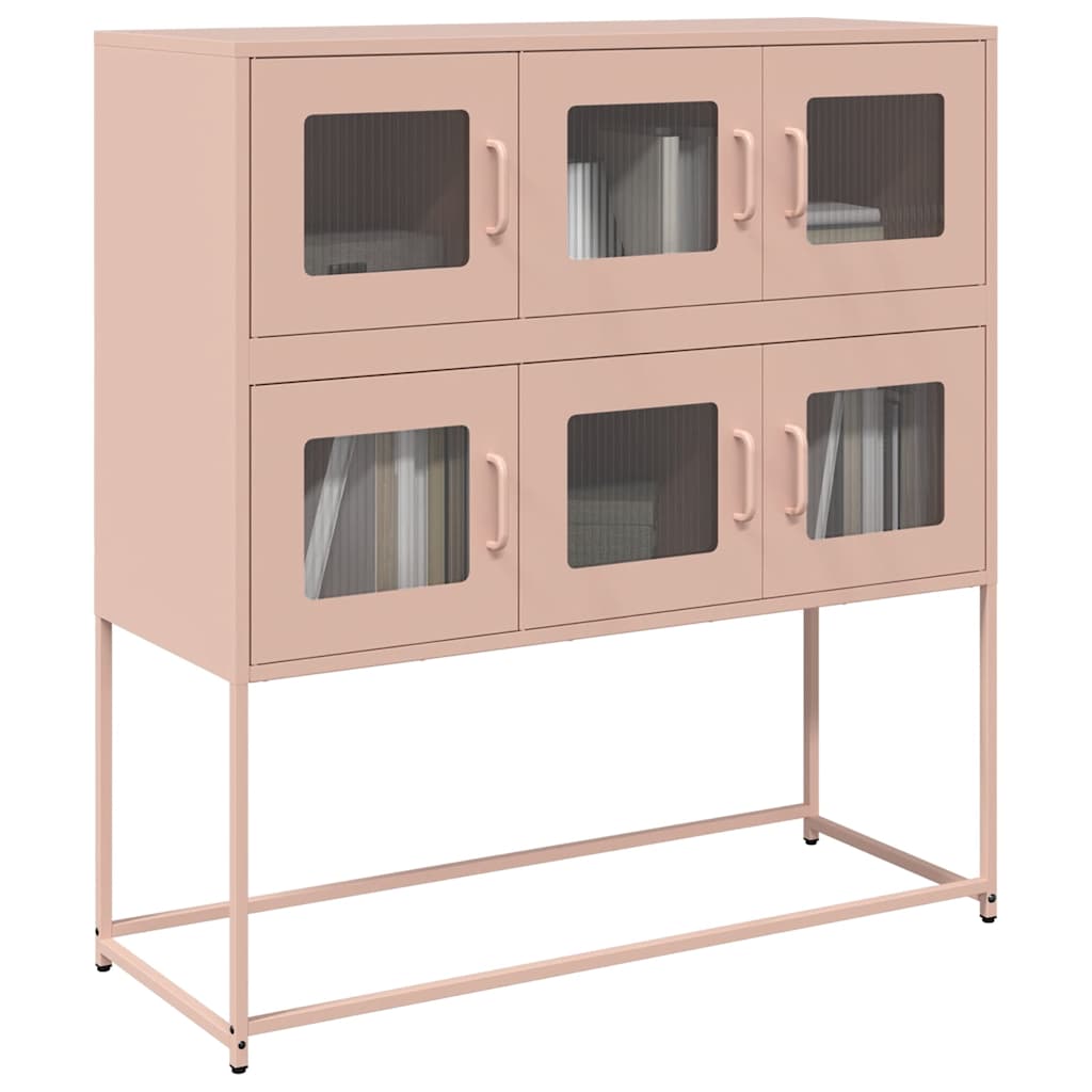 vidaXL Dressoir 100,5x39x107 cm koudgewalst staal wit - Aashly