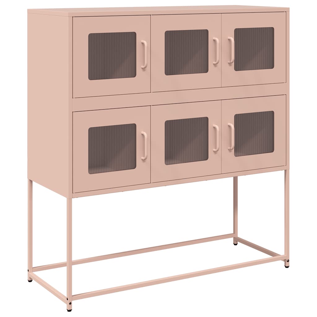 vidaXL Dressoir 100,5x39x107 cm koudgewalst staal wit - Aashly