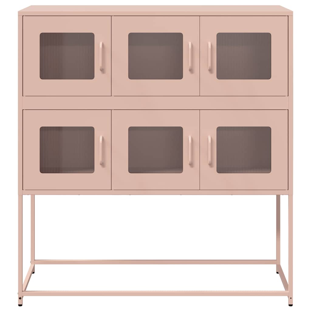 vidaXL Dressoir 100,5x39x107 cm koudgewalst staal wit - Aashly