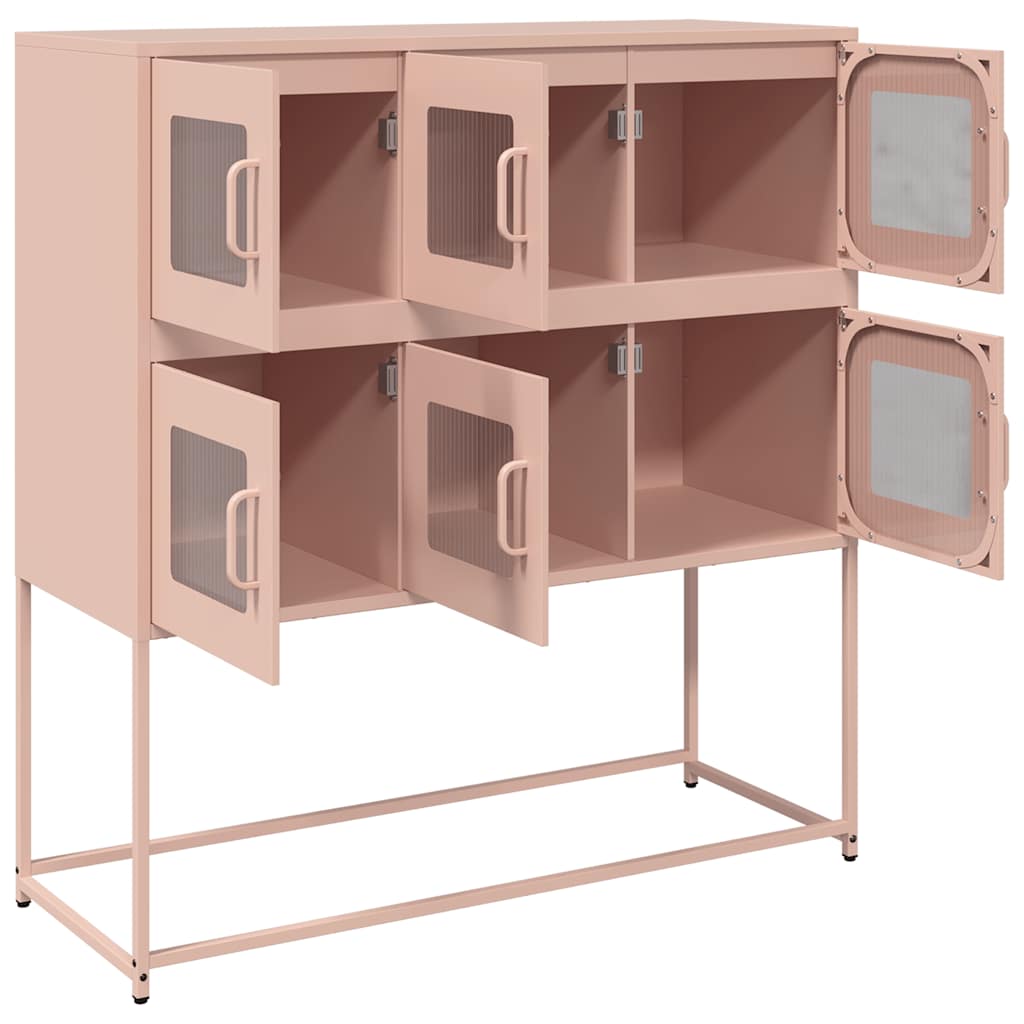 vidaXL Dressoir 100,5x39x107 cm koudgewalst staal wit - Aashly