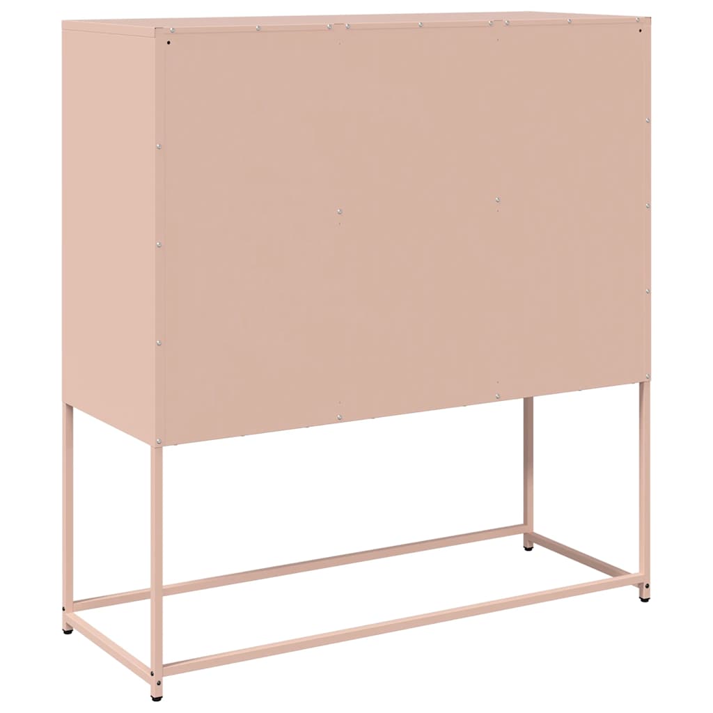vidaXL Dressoir 100,5x39x107 cm koudgewalst staal wit - Aashly