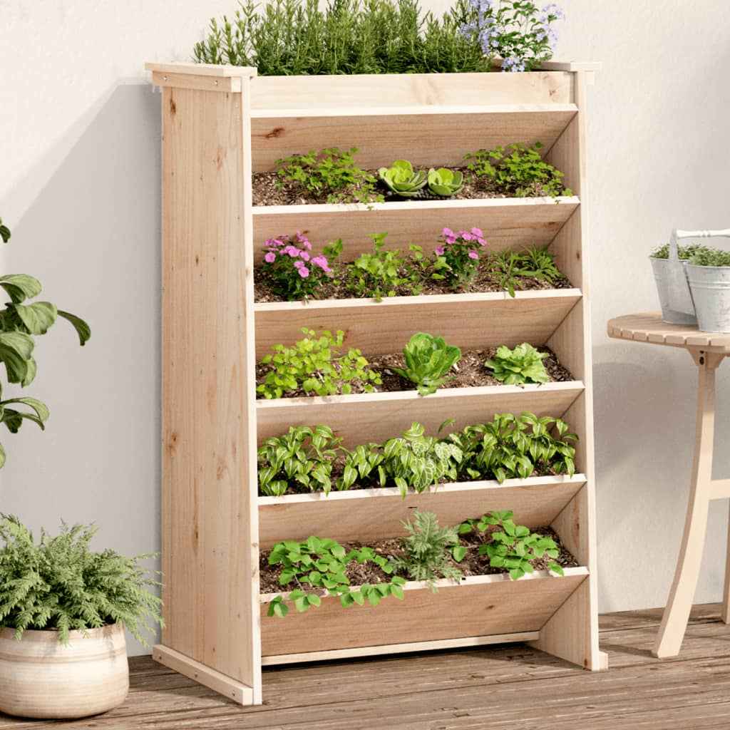 vidaXL Kruidenbak 6-laags 69x40x101,5 cm massief grenenhout