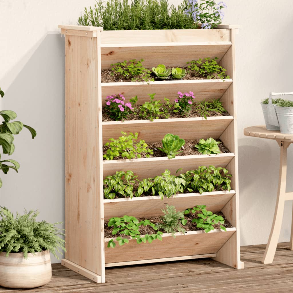 vidaXL Kruidenbak 6-laags 69x40x101,5 cm massief grenenhout