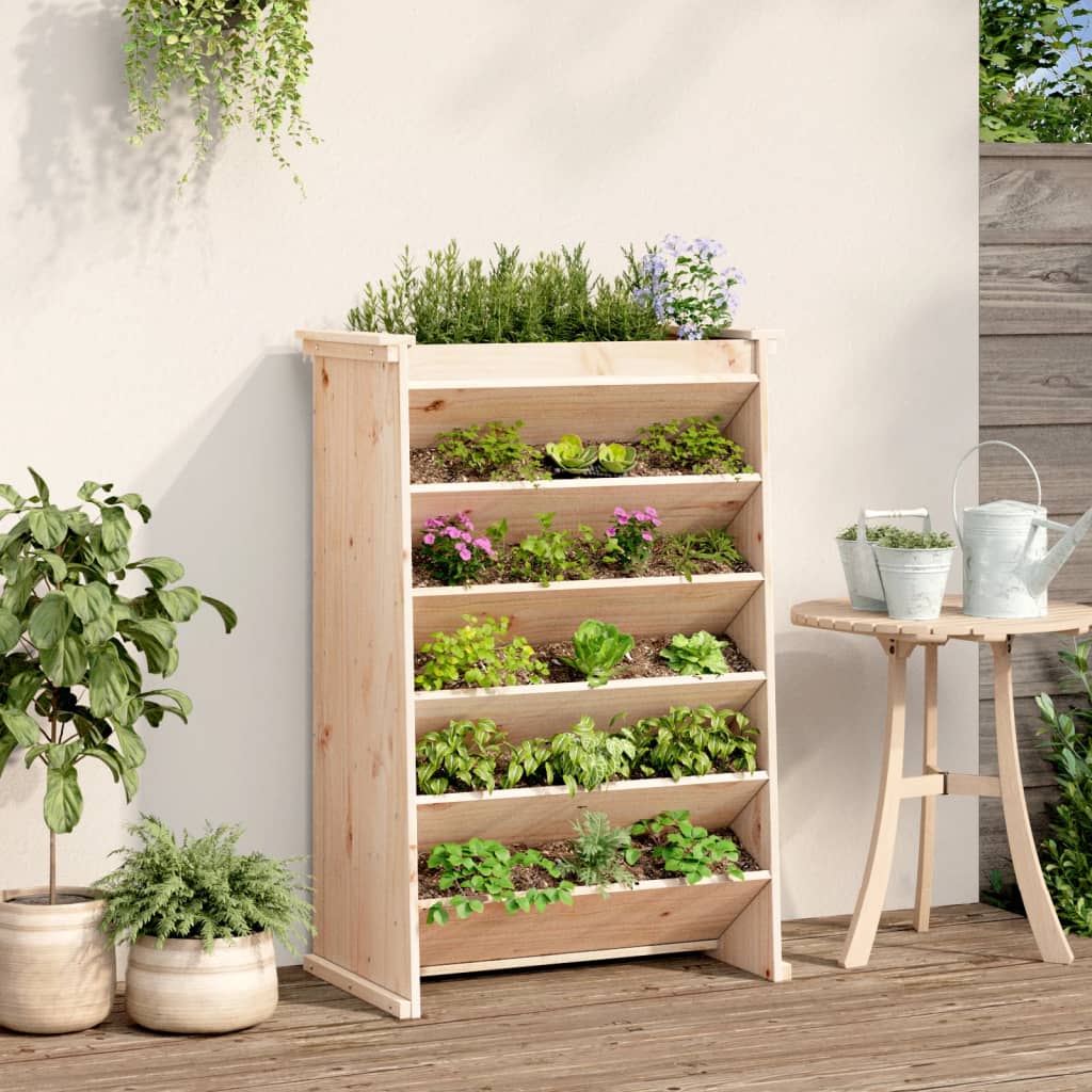 vidaXL Kruidenbak 6-laags 69x40x101,5 cm massief grenenhout