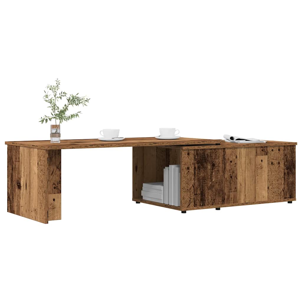 vidaXL Salontafel 150x50x35 cm bewerkt hout artisanaal eikenkleur - Aashly