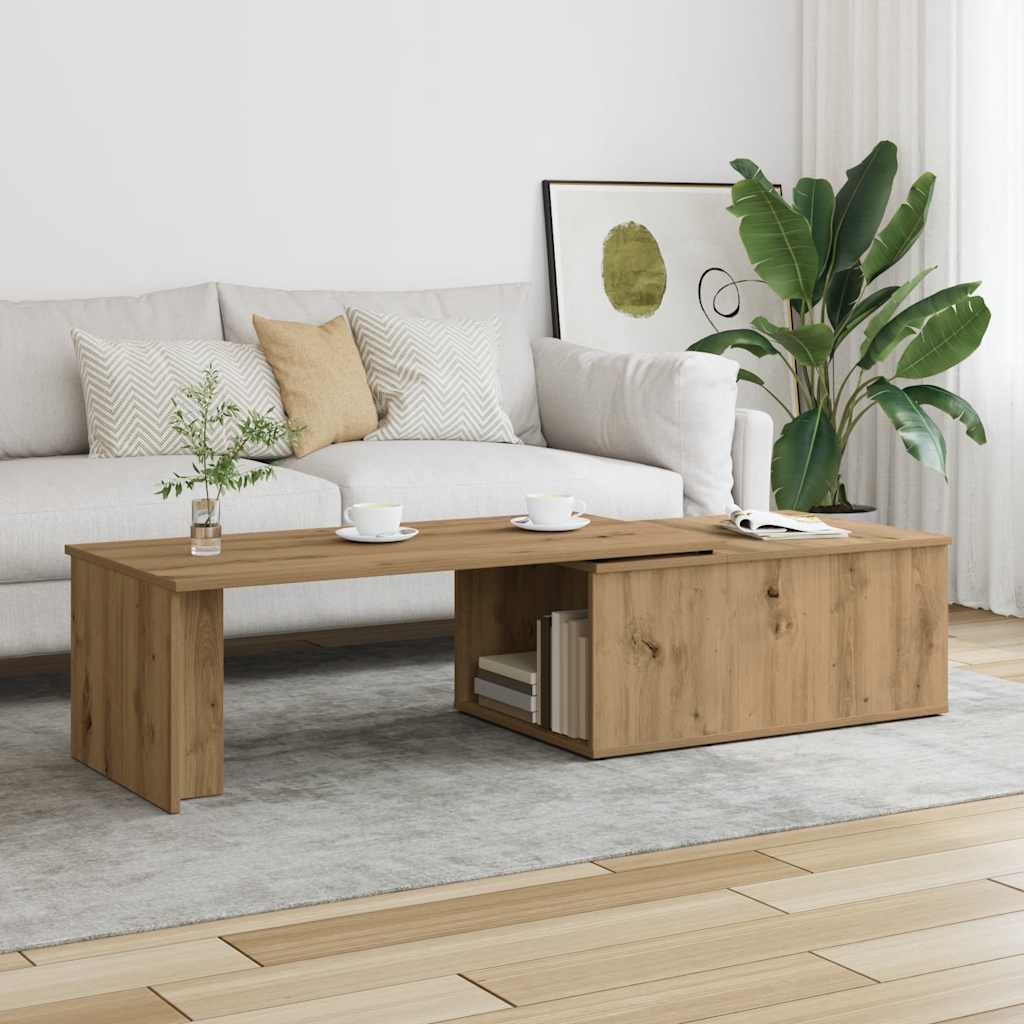 vidaXL Salontafel 150x50x35 cm bewerkt hout artisanaal eikenkleur - Aashly
