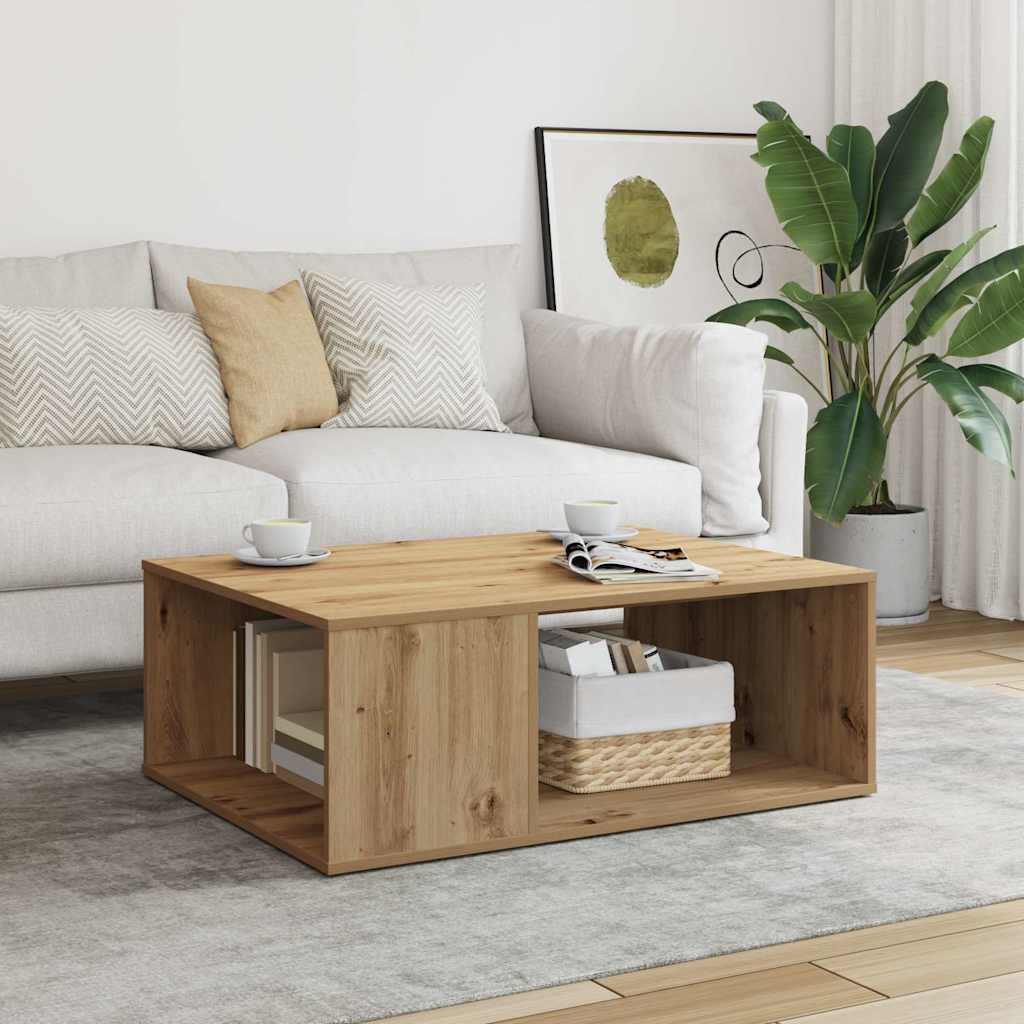 vidaXL Salontafel 90x67x33 cm bewerkt hout sonoma eikenkleurig - Aashly