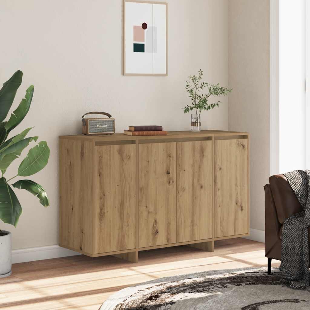 vidaXL Dressoir 120x41x75 cm bewerkt hout zwart - Aashly