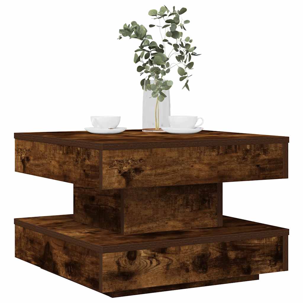 vidaXL Salontafel 360 graden draaibaar 70x70x34,5 cm zwart - Aashly