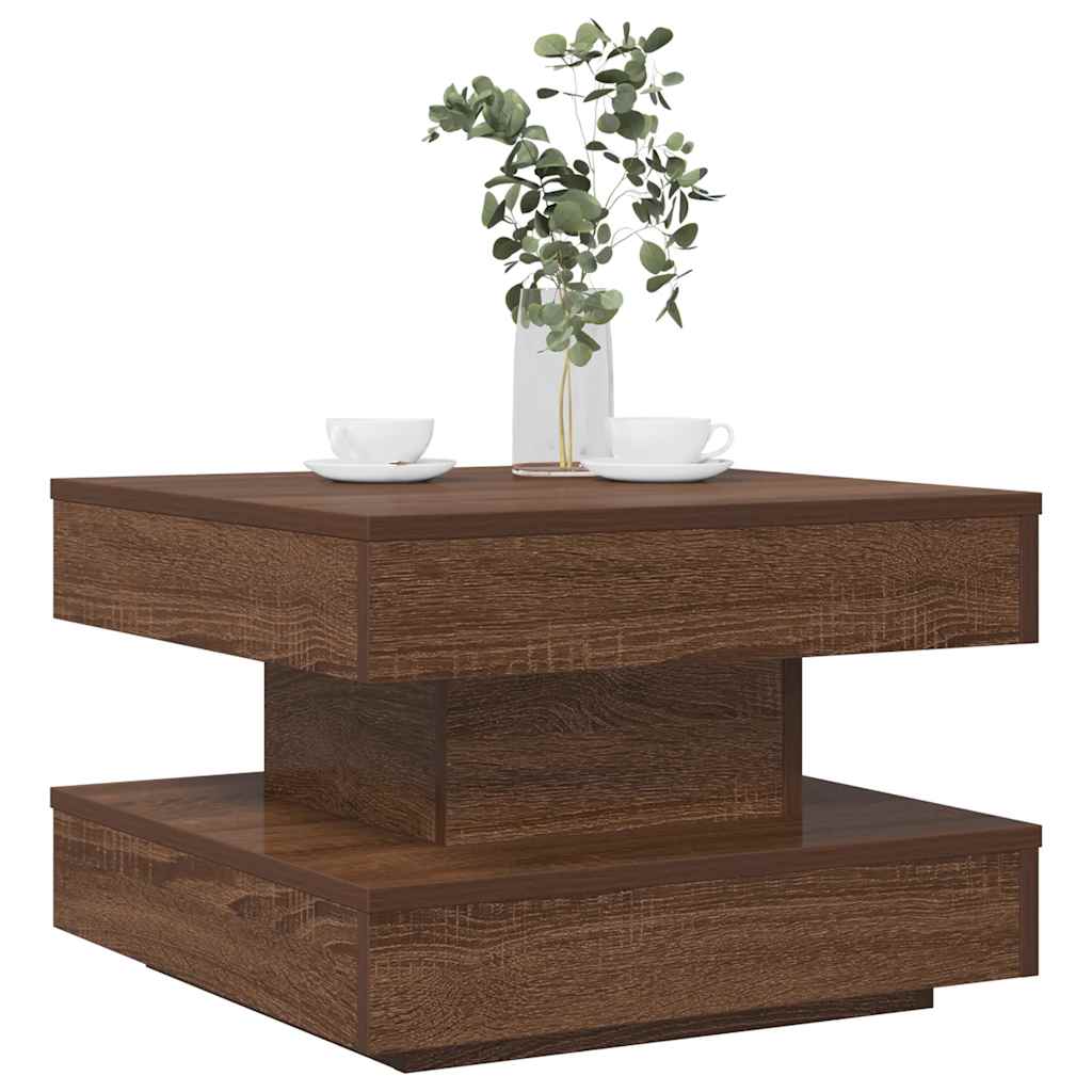 vidaXL Salontafel 360 graden draaibaar 70x70x34,5 cm zwart - Aashly