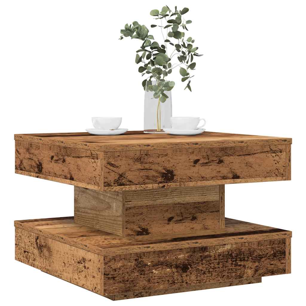 vidaXL Salontafel 360 graden draaibaar 70x70x34,5 cm zwart - Aashly